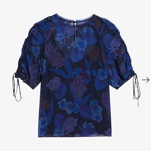 Ted Baker Nixole Sheer Overlay Top (Size 1)